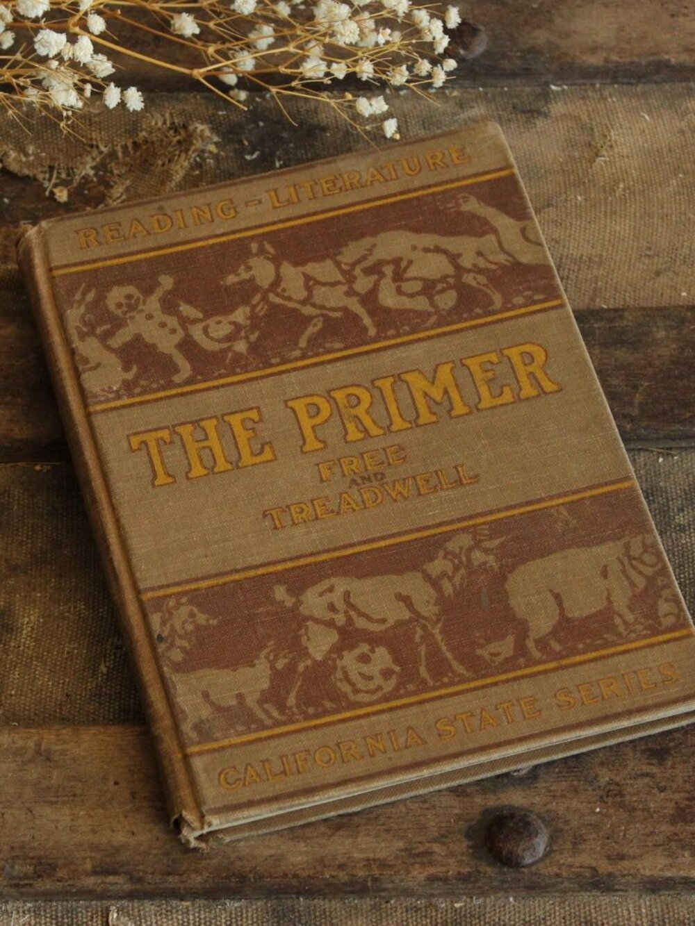 Vintage 1910s Book, "Reading Literary, The Primer", by Free and Treadwell,